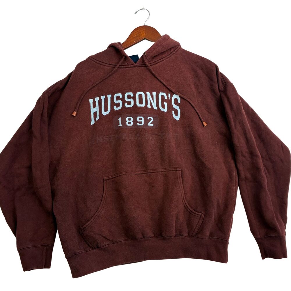 Bala Banana Husson’s 1892 Hoodie Mens Brown Pullover Fleece Graphic Sweatshirt